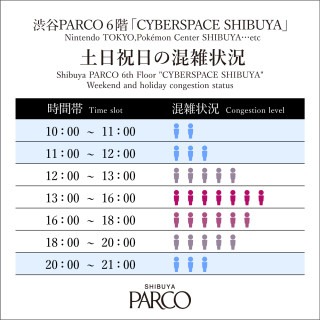 About congestion situation on Saturdays, Sundays, and holidays of "CYBERSPACE SHIBUYA" on the sixth floor
